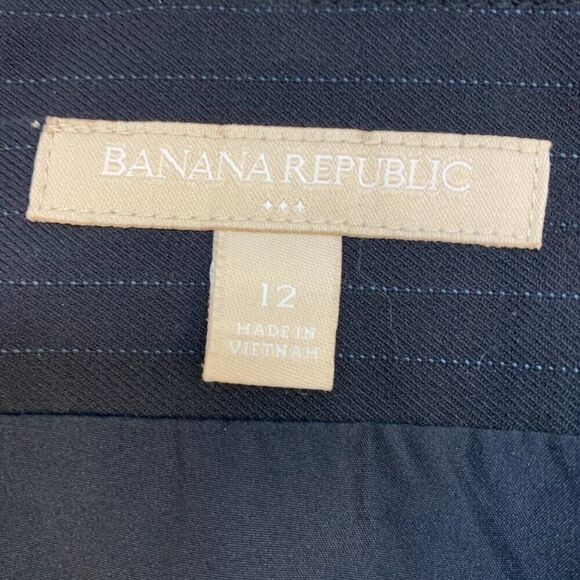 Banana Republic Factory Navy Pinstriped Skirt Size 12 - Picture 2 of 5